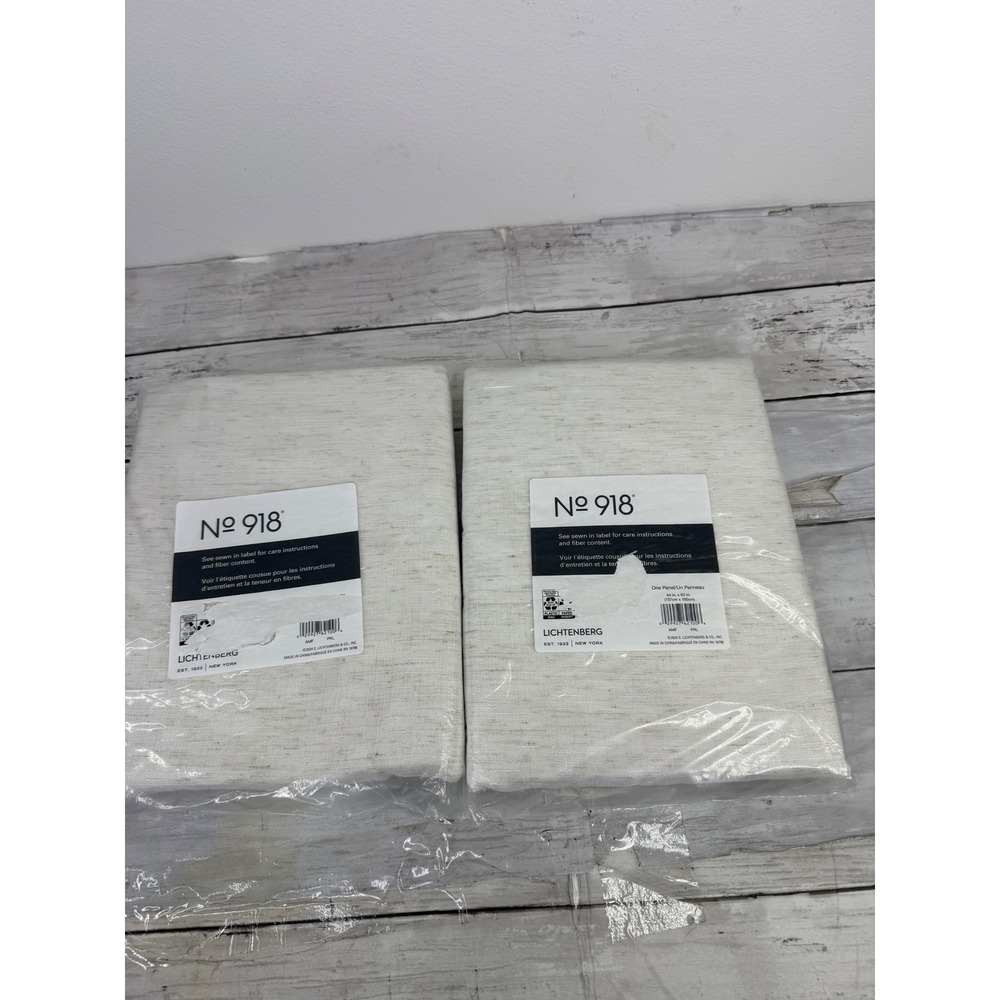No. 918 Lichtenberg 2 Pack Curtain Panels Oatmeal Beige Textured 54x63 NEW